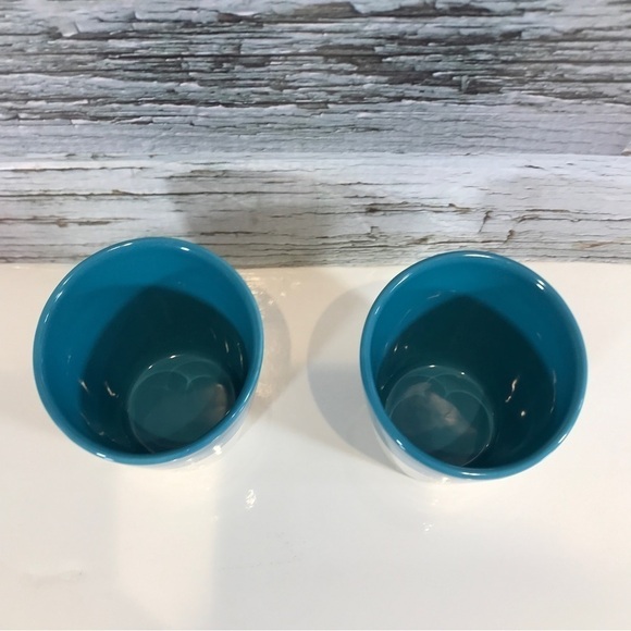 Starbucks Tazo Tea Blue & White Bone China Mugs 8OZ Set of 2 2011 - Picture 4 of 5